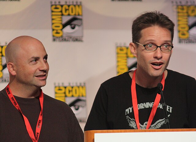 Matt Weitzman (left) is a former staff writer, and Mike Barker is a former producer and writer of the show. Both left the series to create the ongoing