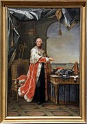 Painting of Clemens Wenzeslaus von Sachsen by Heinrich Foelix in the Collections of the Mittelrhein-Museum in Koblenz, in the background on the right the Electoral Palace, Koblenz