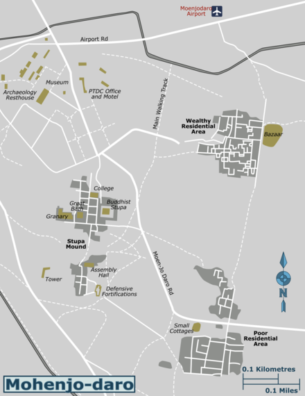 Detailed map of Mohenjo-Daro