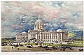 The winning competition design was from 1896 for the planned Montana State Capitol in Helena by George R. Mann, became the model for the Arkansas State Capitol.