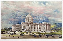 Winning competition design for the Montana State Capitol by George R. Mann, 1896 (unbuilt) Montana state capitol 2.jpg