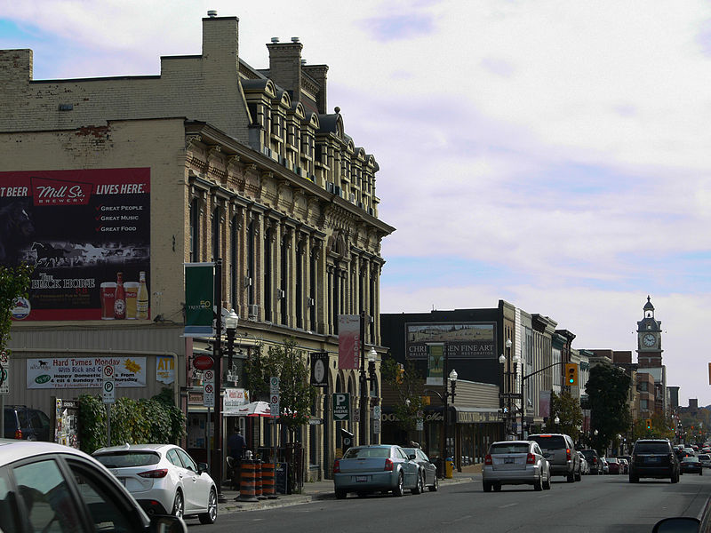 File:Morrow Building, 442-448 George Street North looking south on George St. Note Town Clock in background..jpg