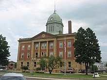 Moultrie County Courthouse, western side from south.jpg