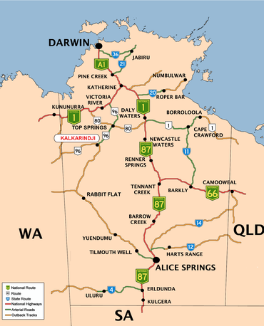 NTRoads showing Kalkarindji in Red on White.png