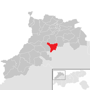 Ubicación del municipio de Namlos en el distrito de Reutte (mapa seleccionable)