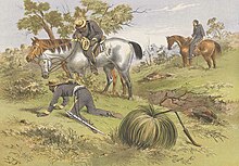 An illustration of native police in Australia during 1865 Native Australian police 1865.jpg