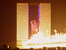 Beyonce performing "Naughty Girl" with onstage pyrotechnics Naughty Girl Beyonce 2013.jpg