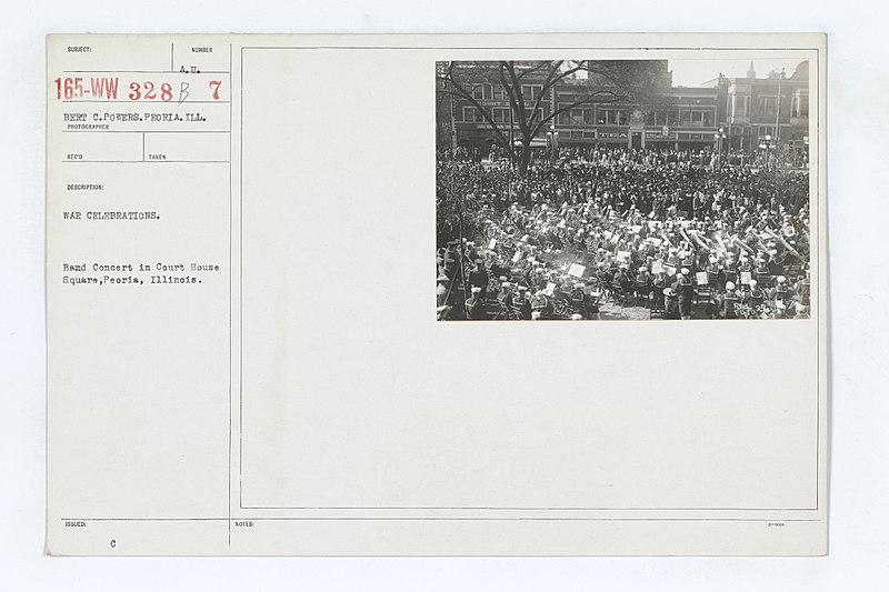 File:Navy - Music - War celebrations. Band Concert in Court House Square, Peoria, Illinois - NARA - 45511369.jpg