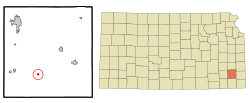 Lokasi berada Neosho County dan Kansas