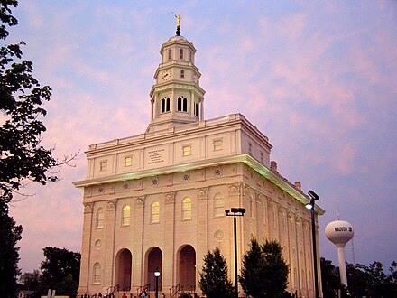 The newly reconstructed Mormon Temple