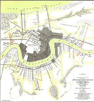 Approaches to New Orleans, Department of the Gulf Map Number 5, February 14, 1863. New Orleans Map 1863.jpg