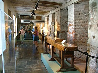 The basement of the old U.S. Mint contains artifacts and photographs from the era 1838-1909, and is the part of the museum devoted exclusively to the building's function in that capacity. New Orleans Mint Basement.JPG