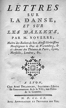 Les Lettres sur la danse et sur les ballets, Lyon 1760