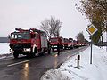 Feuerwehreinheiten aus Bonn am 27. November mit Stromerzeugern auf dem Weg nach Ochtrup