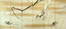 Maruyama school, Pine, Bamboo, Plum, six-fold screen, Maruyama Ōkyo (1733–1795), Japanese