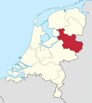 Karte: Provinz Overijssel in den Niederlanden