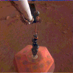 The seismometer deployment animation from Instrument Context Camera.