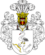 Sienkiewicz's family coat-of-arms, Oszyk, was a variant of this Łabędź (Swan) coat-of-arms.