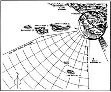 Map of the range Pacific Missile Test Center Point Mugu missile range map 1957.jpg