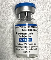 Vial of pantoprazole for intravenous use