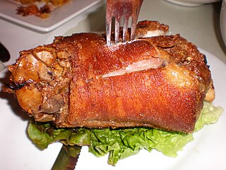 Crispy pata Filipino dish (food)