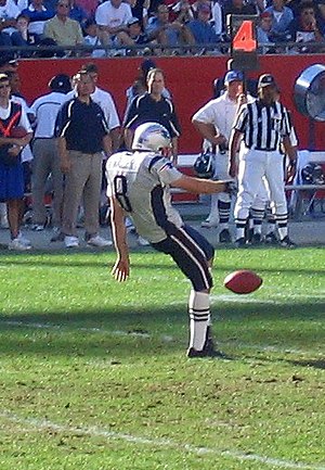 An American football punter.