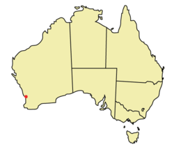 Location of Perth within Australia