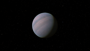 Imago artistica de Gliese 581 d 'Super-Terra'.