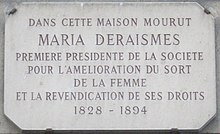 06/02/24 : LE DROIT HUMAIN rend hommage à Maria Deraismes au