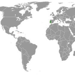 Location of Portugal and Jamaica