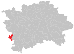 Местоположение на Zadní Kopanina в рамките на град Прага.