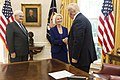President Trump, Newt Gingrich, and Callista Gingrich 2017.jpg