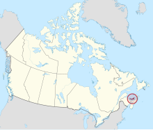 Location of Prince Edward Island Prince Edward Island in Canada (special marker) 2.svg