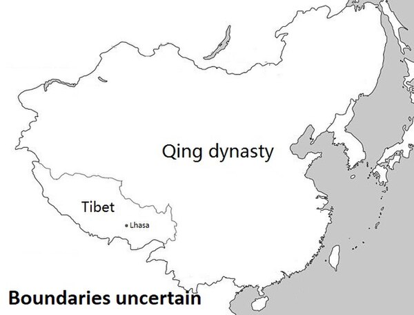 Tibet within the Qing dynasty in 1820.