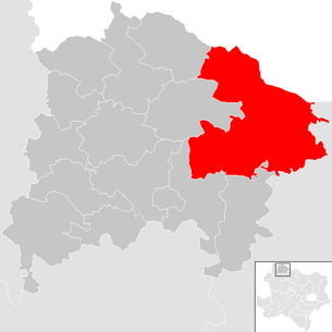 Posizione del comune di Raabs an der Thaya nel distretto di Waidhofen an der Thaya (mappa cliccabile)