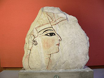 Portrait de Ramsès VI, XXe dynastie. Ostracon, calcaire peint. H. 21,4 cm. Probablement Thèbes. Louvre