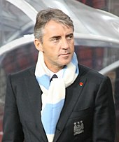 Manchester City's manager Roberto Mancini's position was a matter of speculation before the final. Roberto Mancini - Lech - Manchester 005 (cropped).jpg