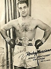 Rocky Marciano, the first non-baseball winner of the award Rocky Marciano Postcard 1953.jpg