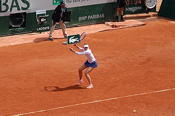 La Šarapova durante gli Open di Francia 2015.