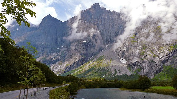 Romsdalen in Western Norway has almost vertical walls.