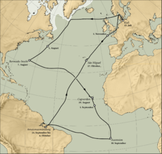 5: Route der Plankton-Expedition von 1889