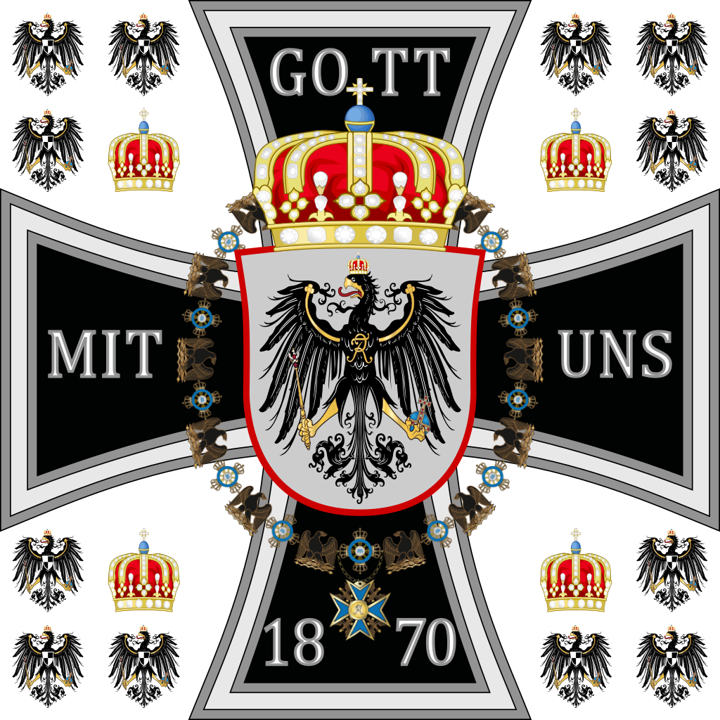 Announcing the creation of the North German Confederation 1024px-Royal_Standard_of_the_Crown_Prince_of_Prussia_%281871%E2%80%931892%29.svg