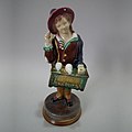 Coloured glazes majolica organ grinder figure 9.3ins c 1870.