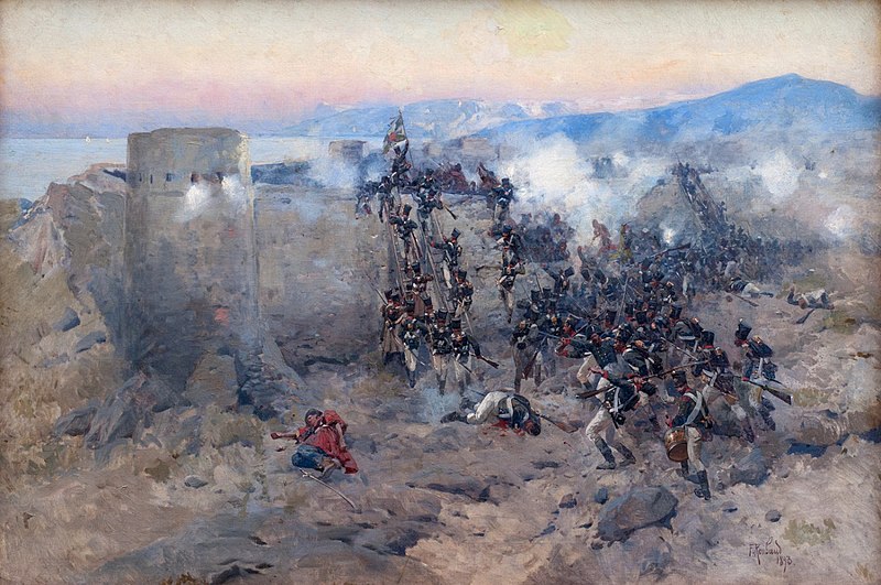 File:Russian troops storming Lankaran fortress, January 13th, 1813..jpg