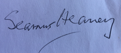 Seamus Heaneys signatur