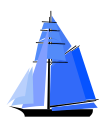 Sloop sail with multiple foresails and topsail