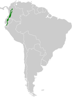 Distribución geográfica del colibrí picocuña occidental.