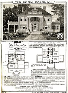 Catalog image and floorplan of Sears Magnolia model Sears Magnolia Catalog Image.jpg