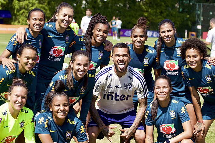 Selecao bresilienne a l entrainement en compagnie de Dani Alves, Sao Paolo 2019.