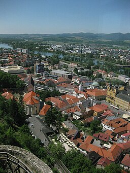 Staden sedd från Trenčíns slott